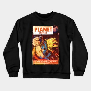 Planet Stories vintage cover art (v1) Crewneck Sweatshirt